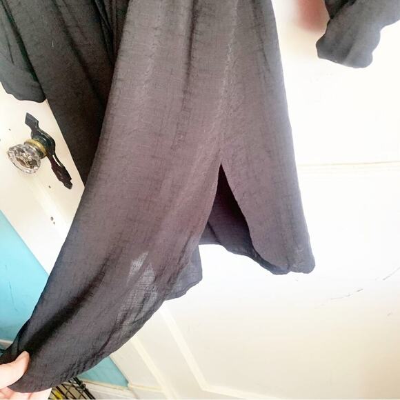 Anthropologie HD In Paris Carmina Tie Waist Tunic Top Dress Black Size Medium M - Picture 11 of 12